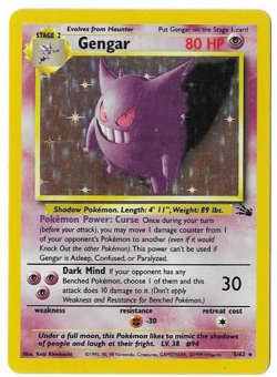 Gengar - 5/62 - Pokemon Fossil Unlimited Holo Rare Card WOTC MP - Image 1