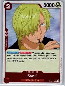 Pre Errata Sanji OP01-013 Romance Dawn - One Piece Card - NM - Image 1