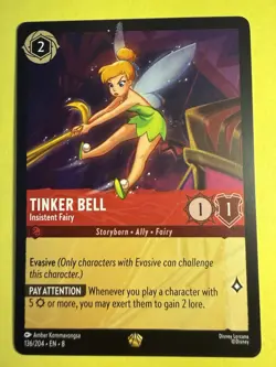 Lorcana ~ Tinker Bell - Insistent Fairy 136/204 Legendary ~ Reign Of Jafar ~ Reg - Image 1