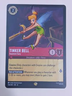 Disney Lorcana Reign of Jafar Tinker Bell Insistent Fairy Legendary 136/204 NM - Image 1