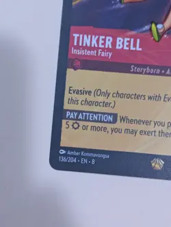 Disney Lorcana Reign of Jafar Tinker Bell Insistent Fairy Legendary 136/204 NM - Image 2