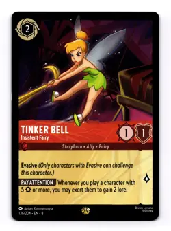 Tinker Bell - Insistent Fairy 136/204 [Legendary] Lorcana Reign of Jafar LP - Image 1