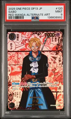 2025 ONE PIECE JPN OP13-CARRYING ON HIS WILL RED MANGA ALTERNATE ART SABO PSA 9 - Image 1