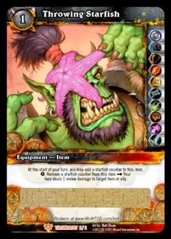 WoW TCG Loot Card - Throwing Starfish - Unused/Unscratched - Image 1