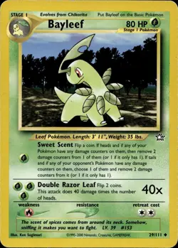 Bayleef 29/111 Uncommon Neo Genesis Multi Item Discount HP - Image 1