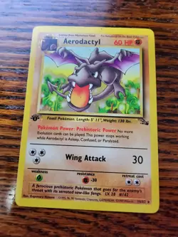 MP Pokemon TCG Aerodactyl Fossil 16/62 Regular 1st Edition Rare - Image 1