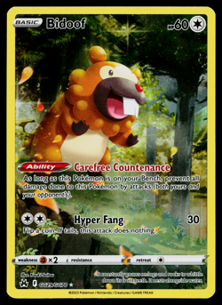 Bidoof GG29/GG70 - SWSH Crown Zenith - Galarian Gallery Holo - Pokemon TCG NM - Image 1