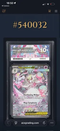 Mega Gardevoir EX 178/132 Pokemon SIR Mega evolution ACE 10 GEM MINT - Image 1