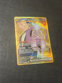 Pokemon TCG Mewtwo EX Team Rockets Gold Rare Card 240/182 Destined Rivals - Image 1