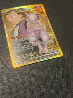 Pokemon TCG Mewtwo EX Team Rockets Gold Rare Card 240/182 Destined Rivals - Image 3