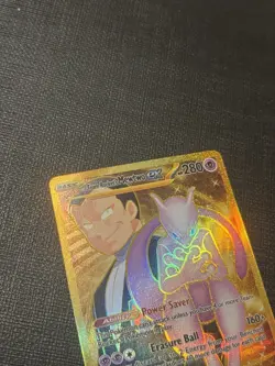 Pokemon TCG Mewtwo EX Team Rockets Gold Rare Card 240/182 Destined Rivals - Image 4