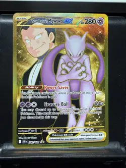 Team Rocket's Mewtwo ex 240/182 Destined Rivals Pokemon Gold Hyper Rare TCG NM - Image 1