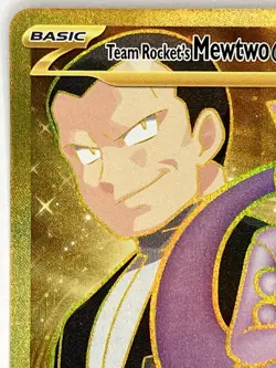 Team Rocket's Mewtwo ex NM GOLD 240/182 Destined Rivals Pokemon TCG Holo - Image 3