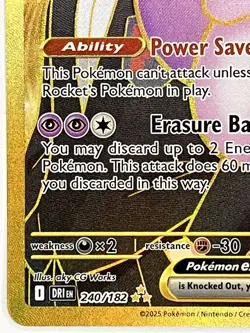 Team Rocket's Mewtwo ex NM GOLD 240/182 Destined Rivals Pokemon TCG Holo - Image 5