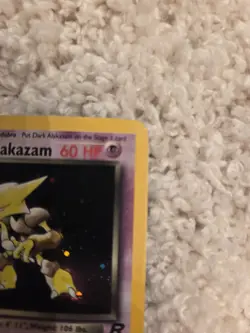 Pokemon TCG Dark Alakazam Team Rocket 1/82 Unlimited Holo LP - Image 3