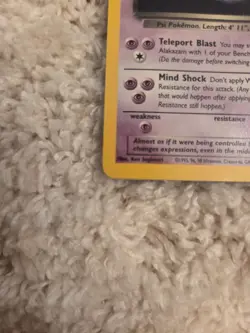 Pokemon TCG Dark Alakazam Team Rocket 1/82 Unlimited Holo LP - Image 5