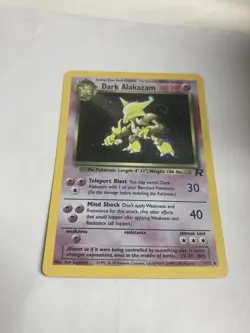 Pokemon TCG Dark Alakazam 1/82 Team Rocket Unlimited Holo Rare LP-MP W/HoloSwirl - Image 2