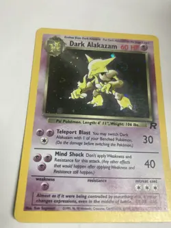 Pokemon TCG Dark Alakazam 1/82 Team Rocket Unlimited Holo Rare LP-MP W/HoloSwirl - Image 3