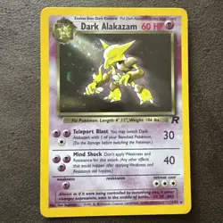 Pokemon TCG Dark Alakazam Team Rocket 1/82 Unlimited Holo LP SWIRL - Image 1