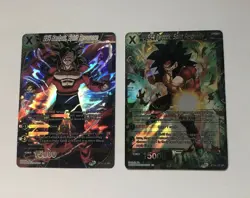 Lot of 2 SS4 Bardock, Spirit Resonance SPR and SR Dragon Ball Super card game - Image 2