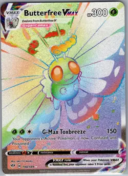 Butterfree VMAX (Secret) 190/189 SWSH03: Darkness Ablaze - Pokemon Card - NM - Image 1