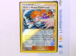 2019 Misty's Water Command REVERSE HOLO RARE card 63/68 SM Hidden Fates NM/LP - Image 3