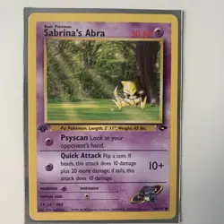 Sabrina's Abra 94/132 Gym Challenge 1st Edition Vintage Pokemon Card - Image 1