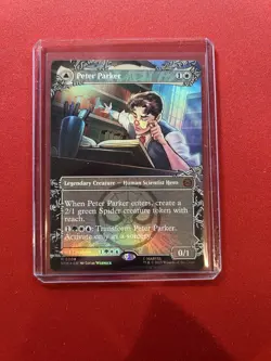 Peter Parker (0208) (Borderless) #208 (Foil) (NM) Spider-Man SPM Magic MTG - Image 2