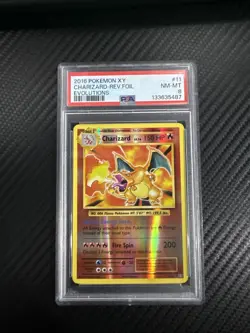 Pokemon TCG Charizard 11/108 Rare Reverse Holo Card XY: Evolutions 2016 PSA 8 - Image 1