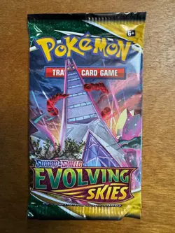 Pokemon TCG Sword & Shield Evolving Skies Booster Pack - New and Factory Sealed - Image 1