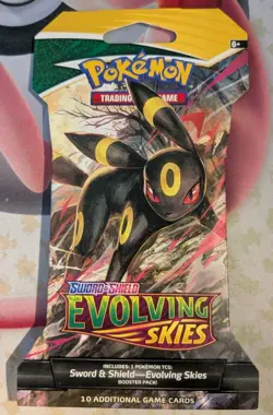 4 x Pokemon Evolving Skies Sword And Shield Booster Pack Sleeved Factory Sealed - Image 2
