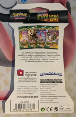 4 x Pokemon Evolving Skies Sword And Shield Booster Pack Sleeved Factory Sealed - Image 3