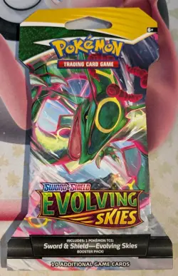 4 x Pokemon Evolving Skies Sword And Shield Booster Pack Sleeved Factory Sealed - Image 4