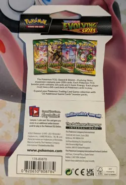 4 x Pokemon Evolving Skies Sword And Shield Booster Pack Sleeved Factory Sealed - Image 5