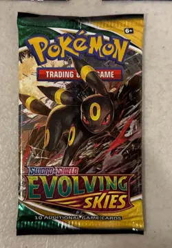 2021 POKEMON SWORD & SHIELD EVOLVING SKIES FACTORY SEALED BOOSTER PACK LOT OF 3 - Image 3