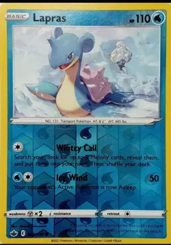 029/198 Lapras Reverse Holo Chilling Reign Pokemon Card - Image 1
