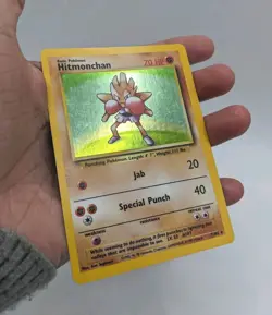 Hitmonchan 7/102 Base Set Unlimited Vintage Pokemon 1999 Holo Rare TCG LP/MP - Image 1