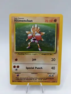 Hitmonchan 7/102 Base Set Unlimited Vintage Pokemon 1999 Holo Rare TCG LP/MP - Image 2