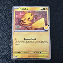 2026 Pikachu 051/162 Pokemon Day 30th Anniversary Stamped Promo TCG - Image 1