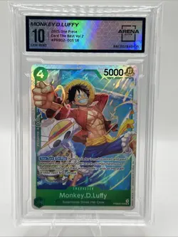 Monkey.D.Luffy PRB02-005 - One Piece TCG - SR Foil Gem Mint 10 English - Image 1