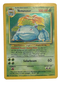 Pokemon TCG - Venusaur 15/102 - Holo Unlimited - Base Set Unlimited WOTC LP - Image 1