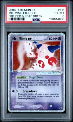 2004 POKEMON EX FIRE RED & LEAF GREEN #111 MR. MIME EX-HOLO PSA 6 - Image 1