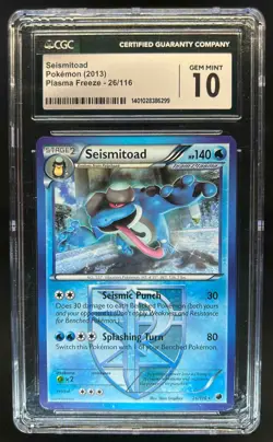 2013 Pokemon Black & White Plasma Freeze Seismitoad #26/116 CGC 10 - Image 1