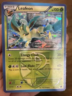 Pokemon TCG Leafeon Plasma Freeze 11/116 Holo WOW Cracked Ice Foil Rare 2013 - Image 3
