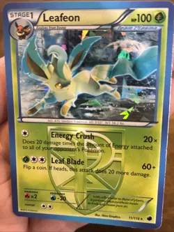 Pokemon TCG Leafeon Plasma Freeze 11/116 Holo WOW Cracked Ice Foil Rare 2013 - Image 4
