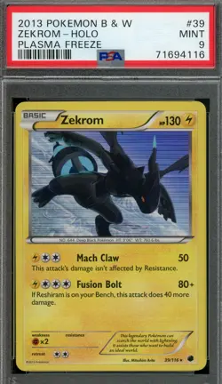 Pokemon - Zekrom Holo, Plasma Freeze #39 PSA 9 - Image 1