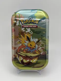 Pokemon TCG Scarlet & Violet Prismatic Evolutions Mini Tin Sealed Jolteon Art - Image 1