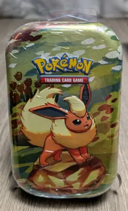 Pokemon TCG Scarlet & Violet Prismatic Evolutions Mini Tin Sealed (Flareon) - Image 1
