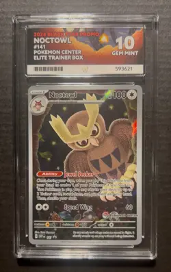 Pokemon TCG Noctowl SVP141 Pokemon Center Stamped Ace 10 Gem M *PERFECT SUBS* - Image 1