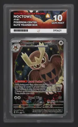 Pokemon TCG Noctowl SVP141 Pokemon Center Stamped Ace 10 Gem M *PERFECT SUBS* - Image 3